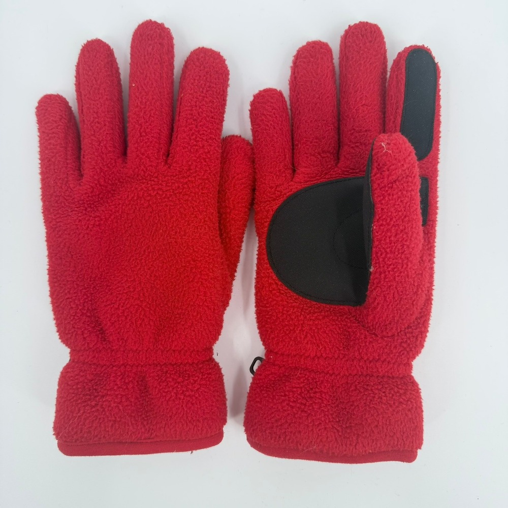 Lands End Polartec Fleece Gloves Winter Y2K Womens Size Medium Red Techwear Rare